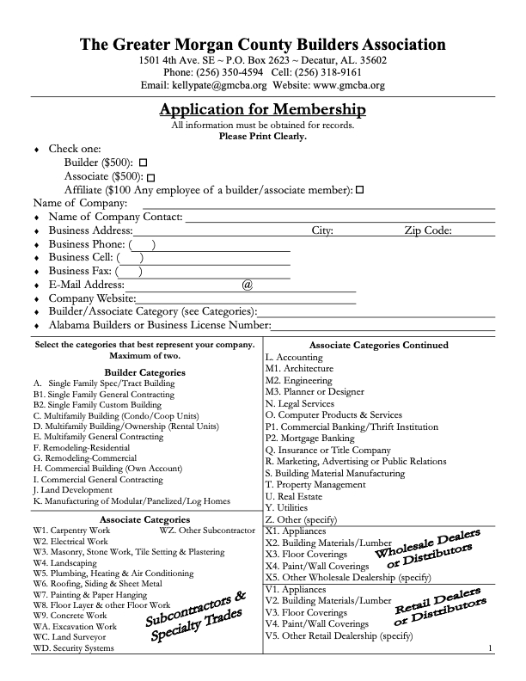 GMCBA Membership Application.