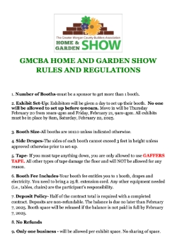 GMCBA 2025 North Alabama Home and Garden Show Rules.